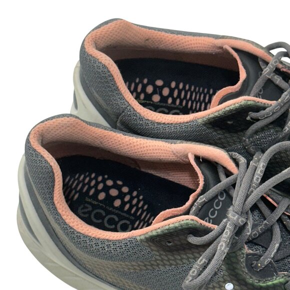 Ecco Womens Size 7 EU 38 Gray Pink Mesh Comfort Walking Shoes Casual Lightweight - Picture 6 of 13